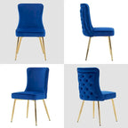 Lot de 2 chaises de salon capitonnées à dossier boutonné