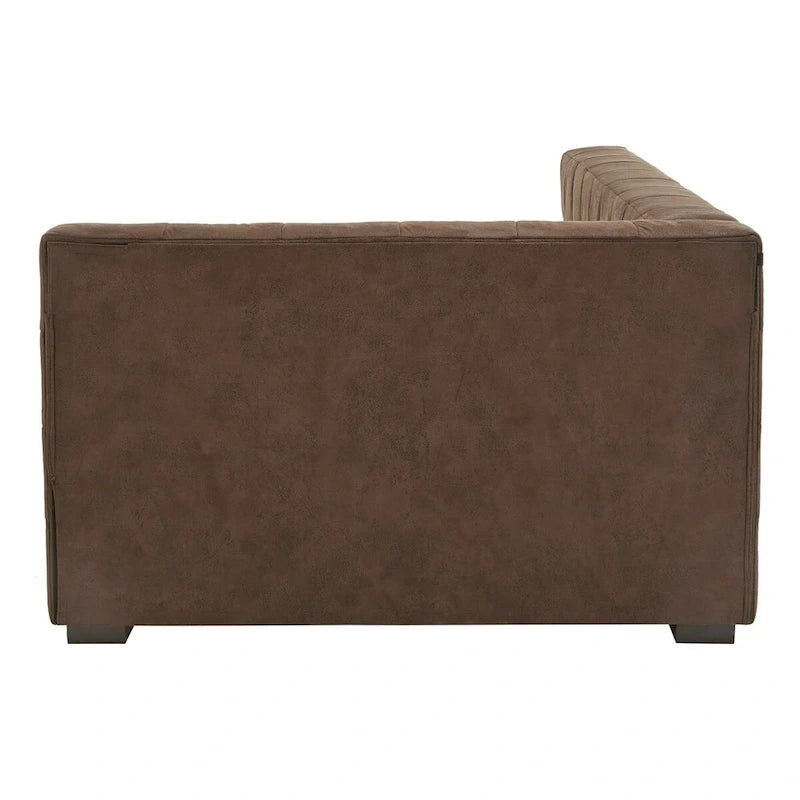 Fauteuil lounge double en microfibre marron