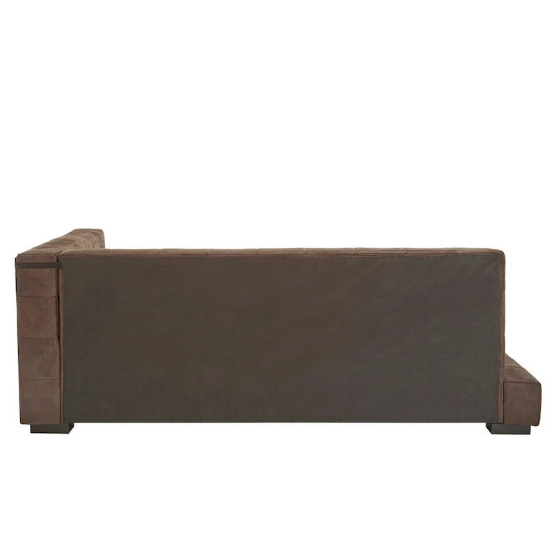 Fauteuil lounge double en microfibre marron