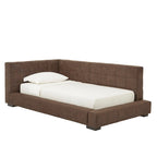 Fauteuil lounge double en microfibre marron