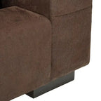 Fauteuil lounge double en microfibre marron
