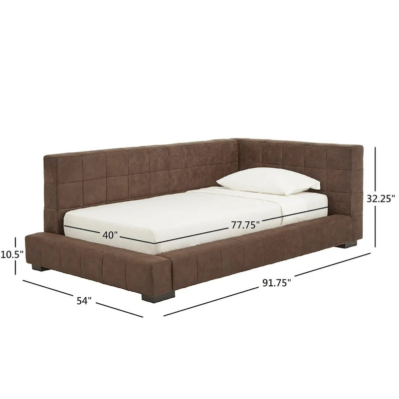 Fauteuil lounge double en microfibre marron