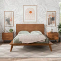  Beau Midcentury 3-Piece Walnut Low Profile Wood Bedroom Set