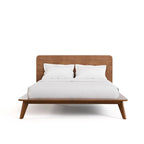 Ensemble de chambre à coucher bas en noyer trois pièces de style milieu de siècle