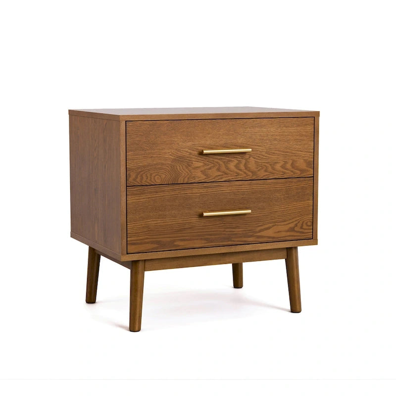 Ensemble de chambre à coucher bas en noyer trois pièces de style milieu de siècle