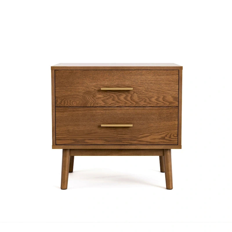 Ensemble de chambre à coucher bas en noyer trois pièces de style milieu de siècle