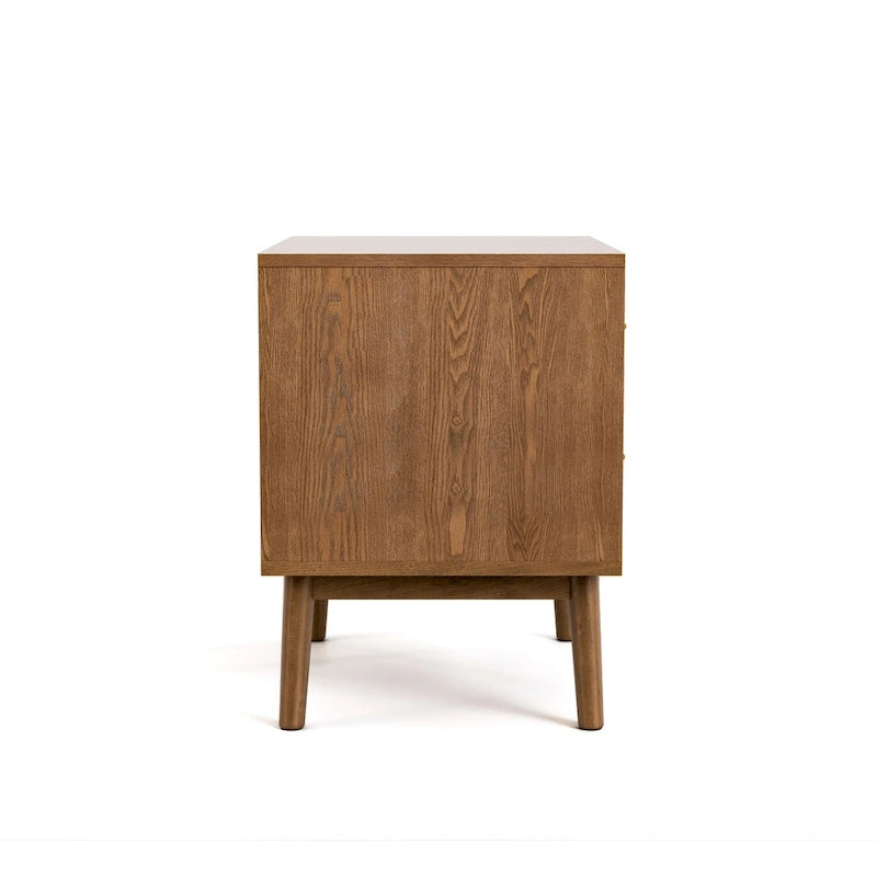 Ensemble de chambre à coucher bas en noyer trois pièces de style milieu de siècle