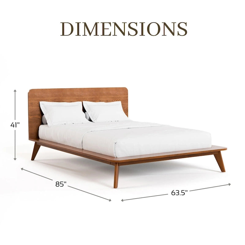 Ensemble de chambre à coucher bas en noyer trois pièces de style milieu de siècle