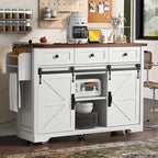 Kitchen Island with Power Outlet and Drop Leaf tabletop by 