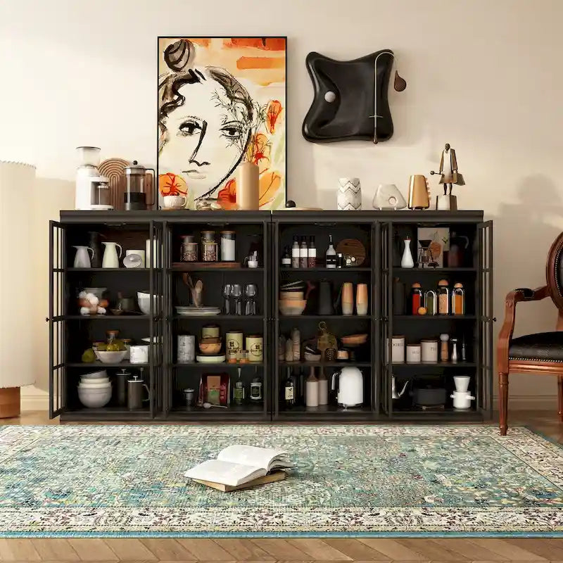 Ensemble de rangement sophistiqué : Buffet-bahut-bibliothèque-armoire
