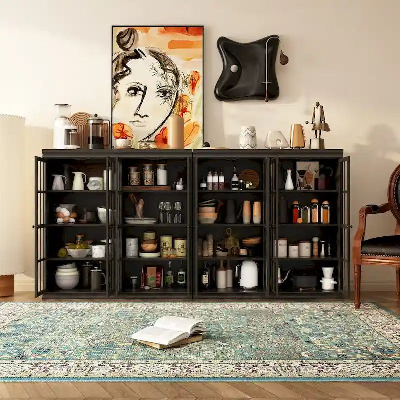Ensemble de rangement sophistiqué : Buffet-bahut-bibliothèque-armoire
