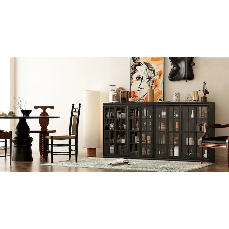 Ensemble de rangement sophistiqué : Buffet-bahut-bibliothèque-armoire