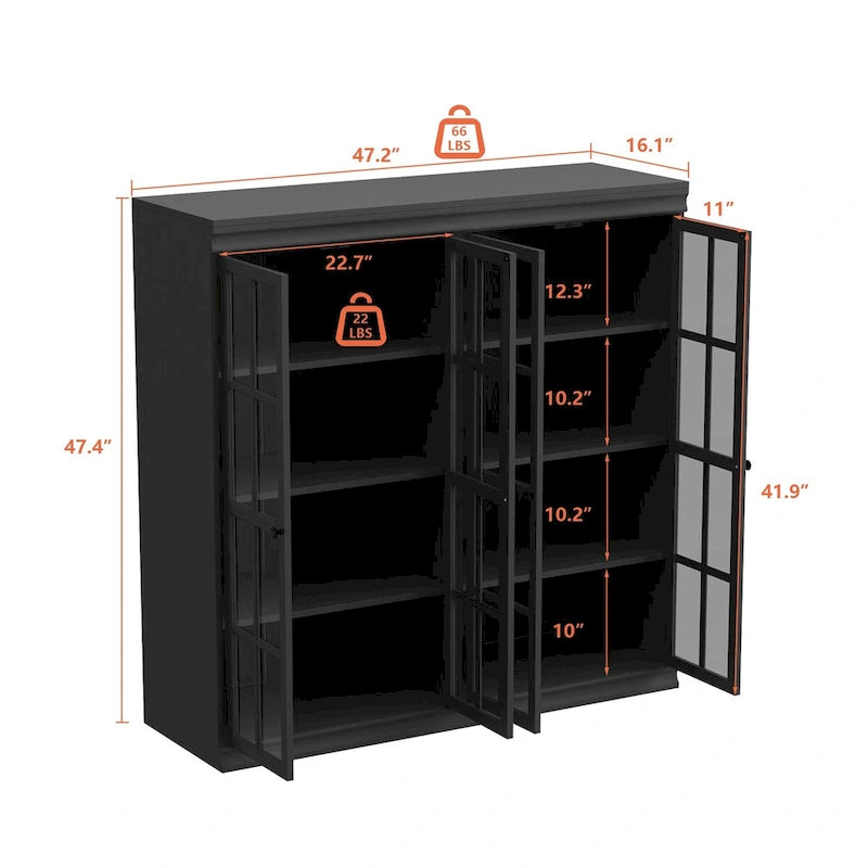 Ensemble de rangement sophistiqué : Buffet-bahut-bibliothèque-armoire