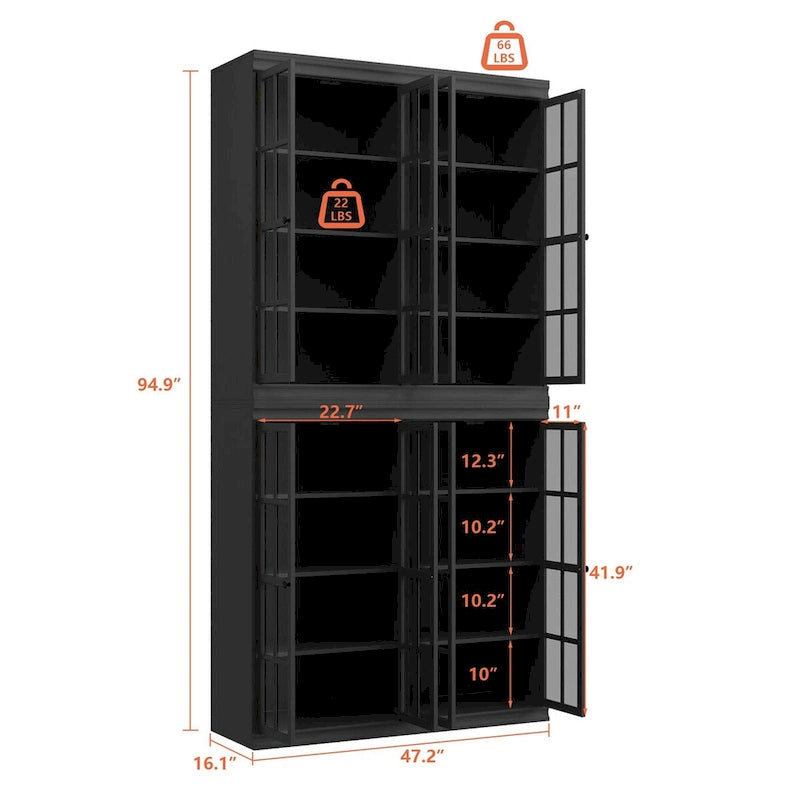 Ensemble de rangement sophistiqué : Buffet-bahut-bibliothèque-armoire