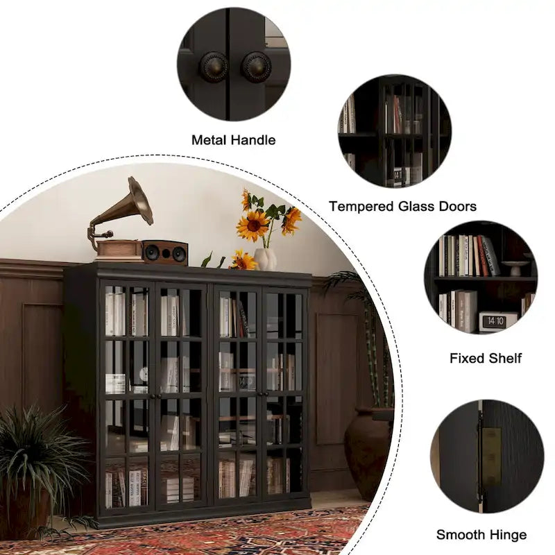 Ensemble de rangement sophistiqué : Buffet-bahut-bibliothèque-armoire
