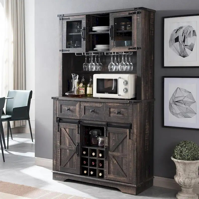 Meuble de bar de ferme, Buffet de cuisine, Table d'appoint de bar à café
