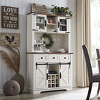 Farmhosue Bar Cabinet, Kitchen Buffet, Coffee Bar Sideboard Table - N/A